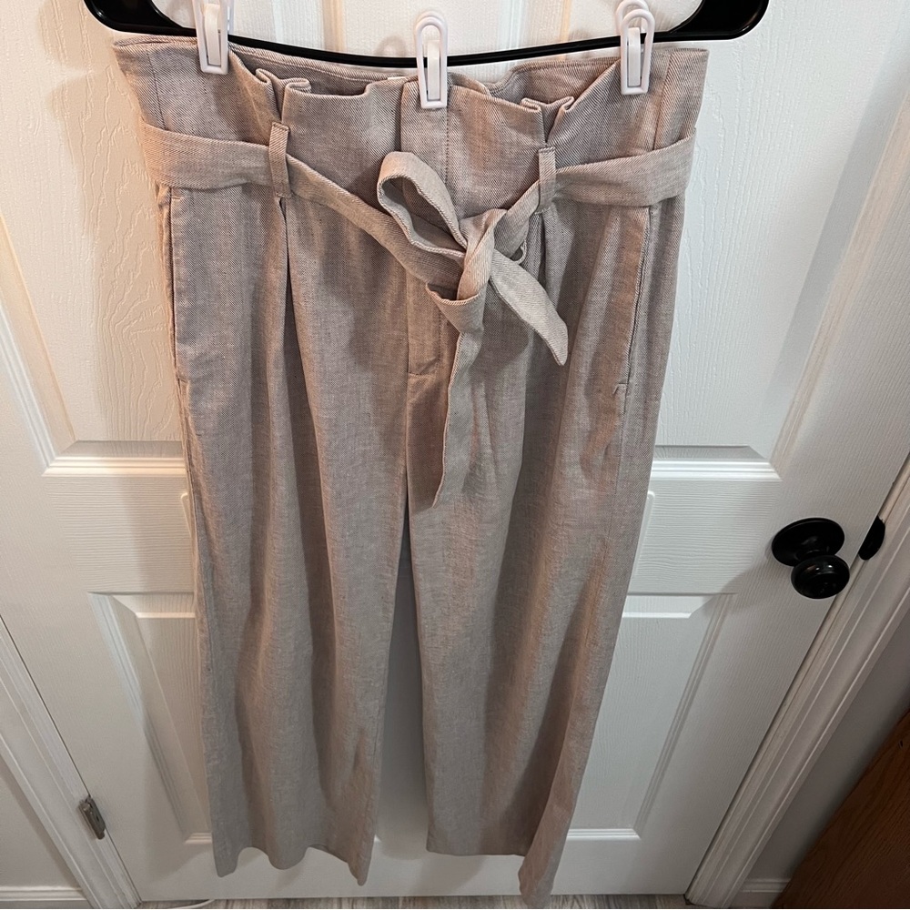 Size 8 Banana Republic High-Rise Wide-Leg Linen-Cotton Pant NWOT
